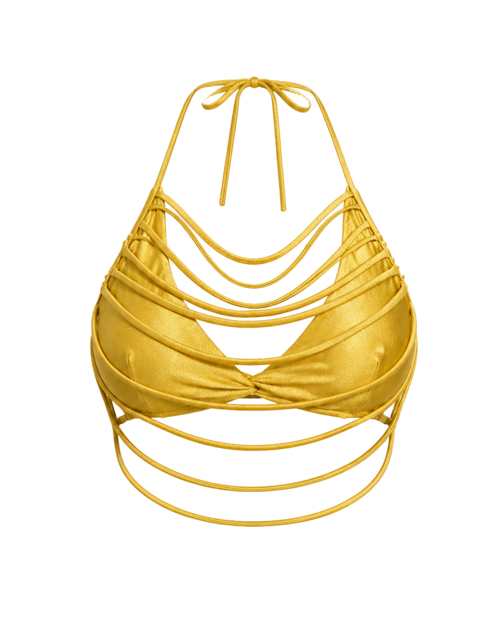 DIVINE - AKKELIA Swimwear
Collection ÉVIDENCE - Haut de bikini jaune moutarde doré
